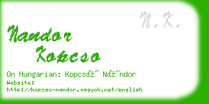 nandor kopcso business card